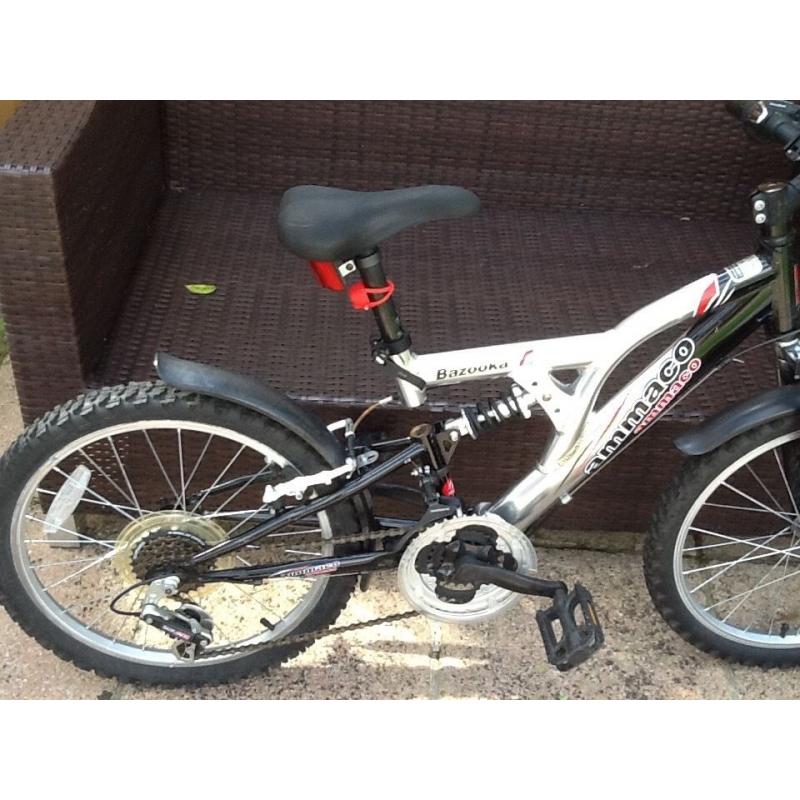 Boys 20" Ammaco Bazooka Black Mountain Bike with gears.