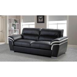 Brand New. 3 Seater Italian design sofa Black & White leather