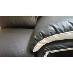 Brand New. 3 Seater Italian design sofa Black & White leather