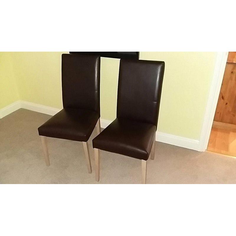 6 dining room leather chairs