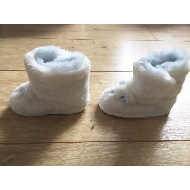 The Little White Company booties 6-12 months