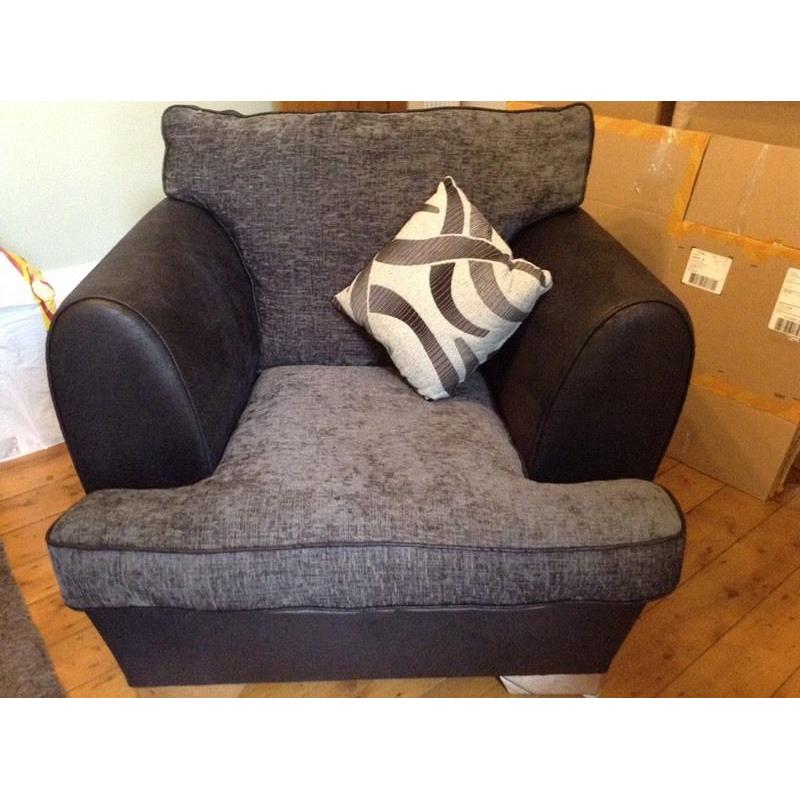 Black and grey armchair