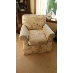 Floral 3 seater and 2 single chairs matching suite, ex John Lewis