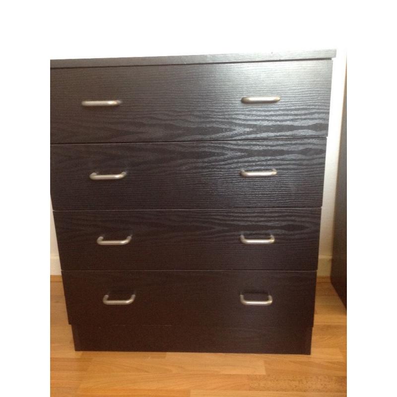 Black 4 drawer chest of drawers