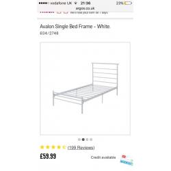 White metal single bed