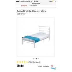 White metal single bed