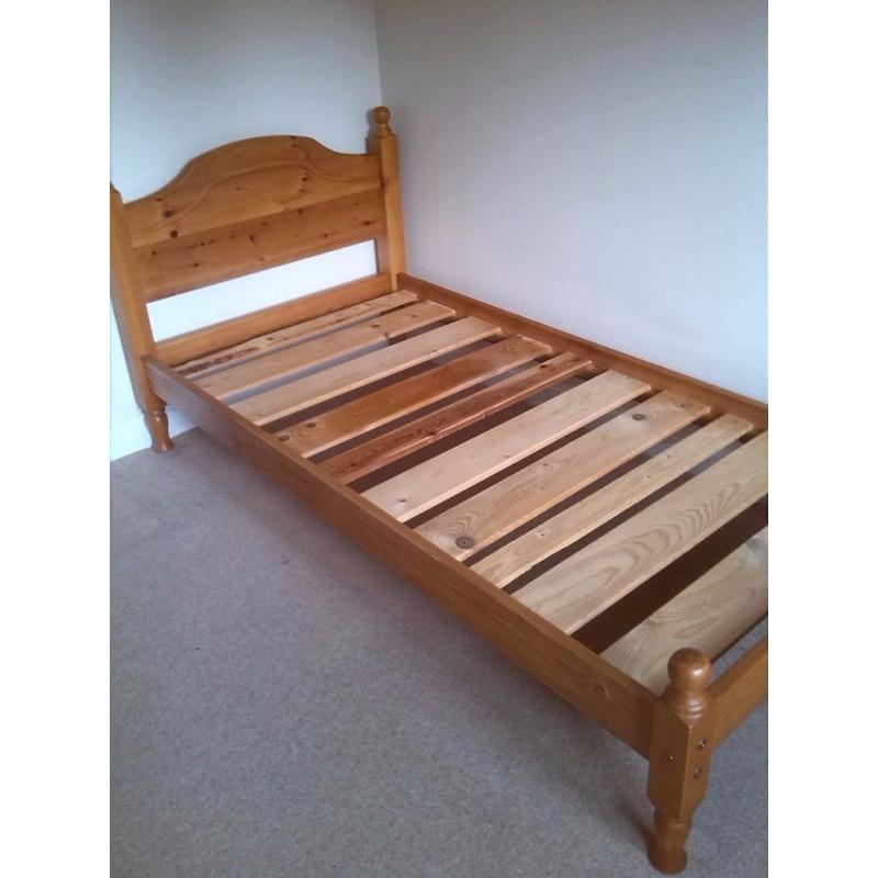 Pine Single bed, will dismantle for transportation.