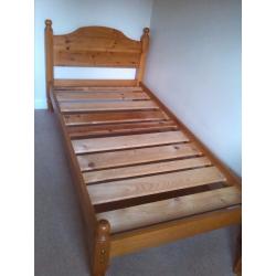 Pine Single bed, will dismantle for transportation.