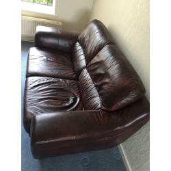 Two seater leather sofa