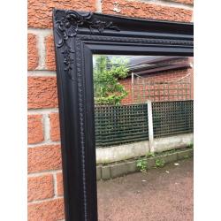 Large French / Ornate / Rococo Mirror - Very Tall Mirror - Black French Mirror -Bevelle Edged Mirror