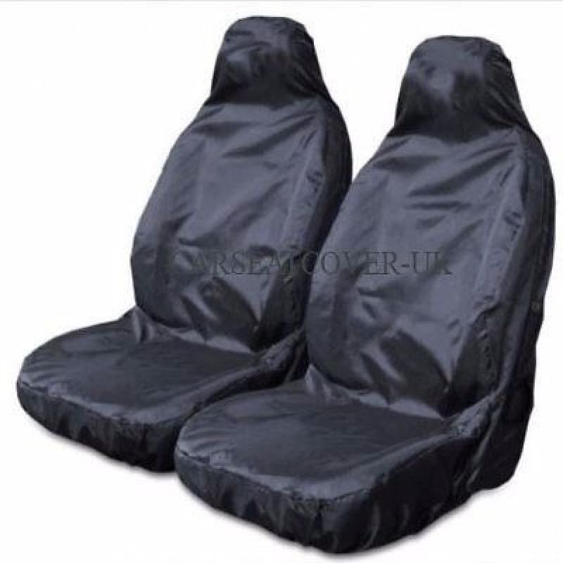 VW Tiguan (2011-2016) Heavy Duty Black Waterproof Car Seat Covers /Protectors - 2 x Fronts