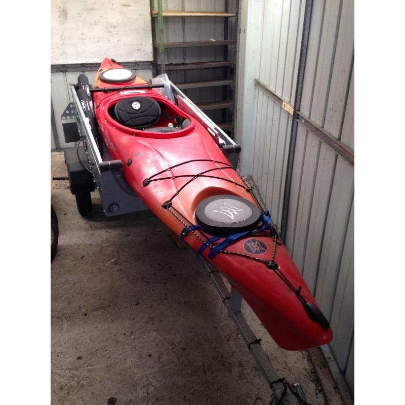 Sea kayak with trailer + many accessories