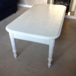 Cream Upcycled Shabby Chic Wooden Rectangle Table with 4 Drawers