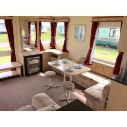 HEATED 2 BED FAMILY STATIC CARAVAN FOR SALE AT SANDY BAY HOLIDAY PARK OPEN 12 MONTHS LOW SITE FEES