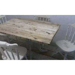 solid dining table and chairs made from quality reclaimed wood