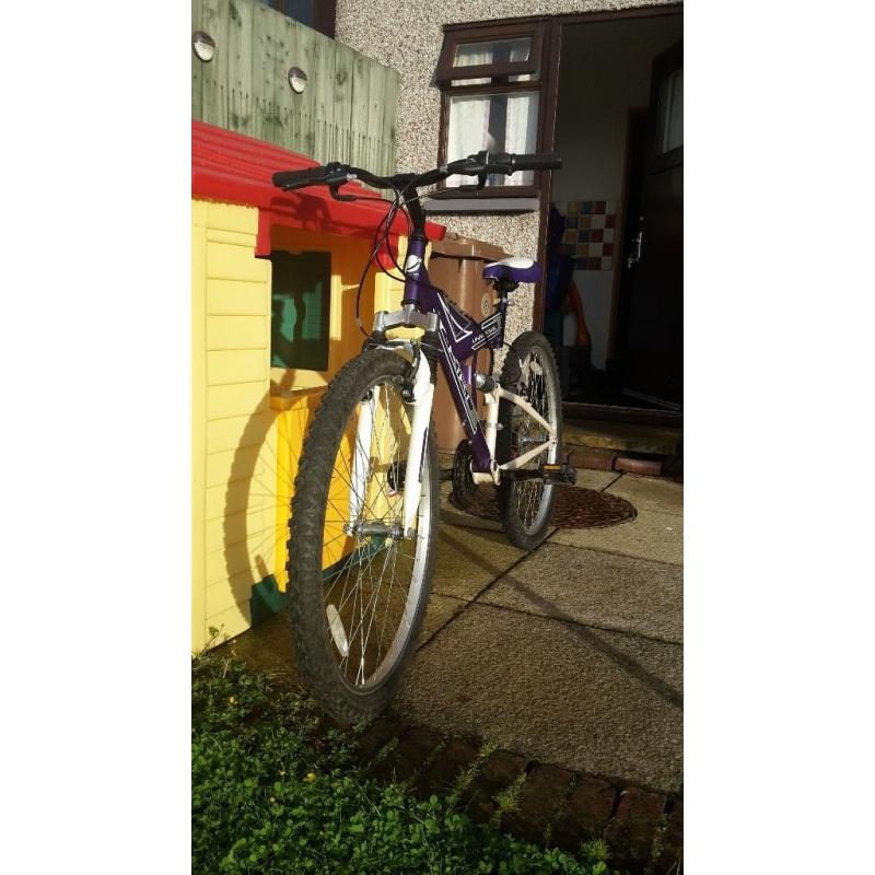 Mountain Bike, Full Suspension.19" Y frame (medium) 26 " wheels 18 speed,