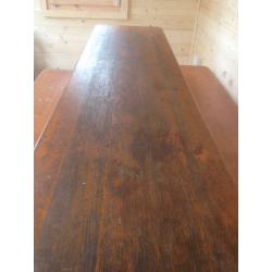 German Beer Hall Table and 2 benches