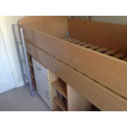 Kids Cabin Bed with Pull-Out Desk