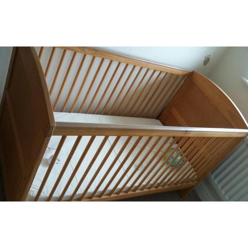 Oak baby cot bed