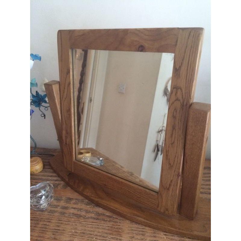 Mirror Solid Oak Freestanding