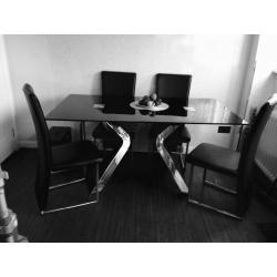 Designer Dining Table and 4 Chairs