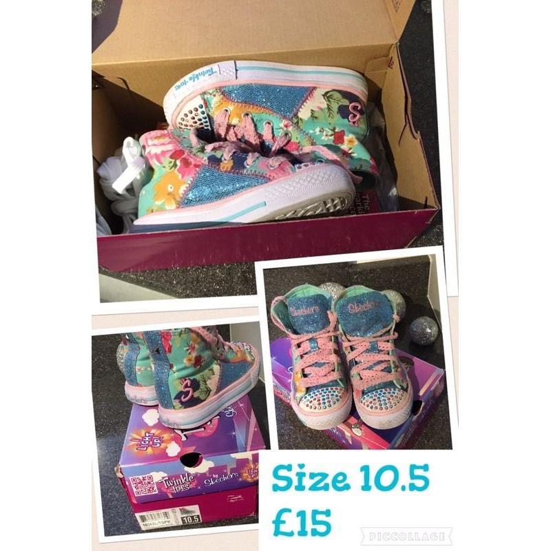 Skechers girls twinkle toes boots size 10.5