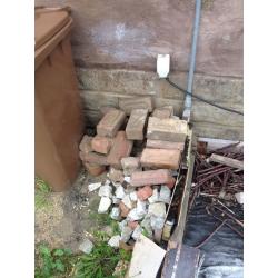 Free for collection reusable masonry bricks and some firewood/kindling