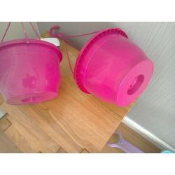 dark pink..hanging planters...new...x2.....