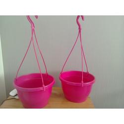 dark pink..hanging planters...new...x2.....