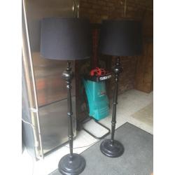 2 X electric lights black lamp shades all fully working.