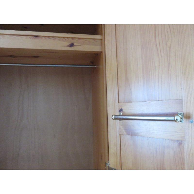 Wardrobe – Pine – Double Door with 3 Drawers and 2 Shelves