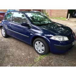 Renault Megane Rush 16V 1390cc Petrol 5 speed Manual 3 door hatchback 05 Plate 29/04/2005 Blue