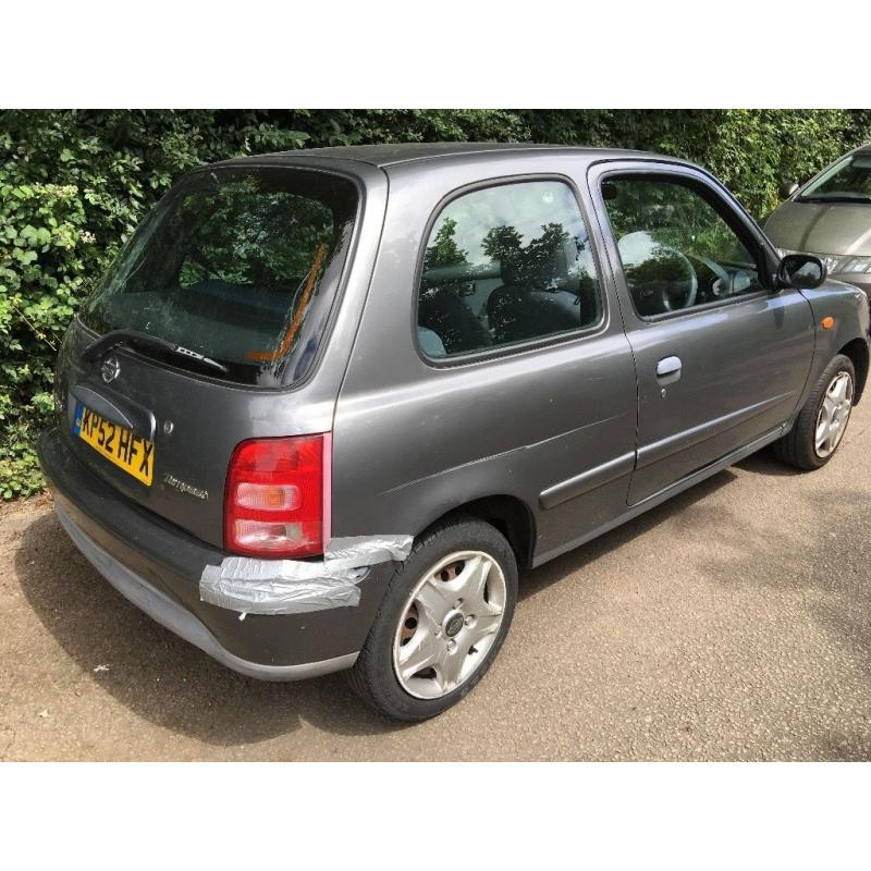 Nissan Micra Tempest 998cc Petrol 5 speed manual 3 door hatchback 52 Plate 28/11/2002 Grey