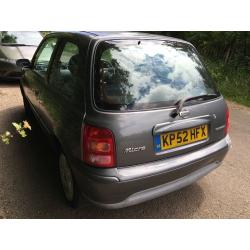 Nissan Micra Tempest 998cc Petrol 5 speed manual 3 door hatchback 52 Plate 28/11/2002 Grey