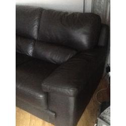 Reids leather sofas dark brown wooden feet