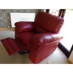 New red leather Taurus recliner chair