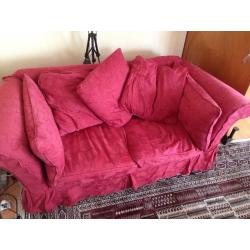 Sofa set: 3 seater, 2 seater sofa bed and pouffe