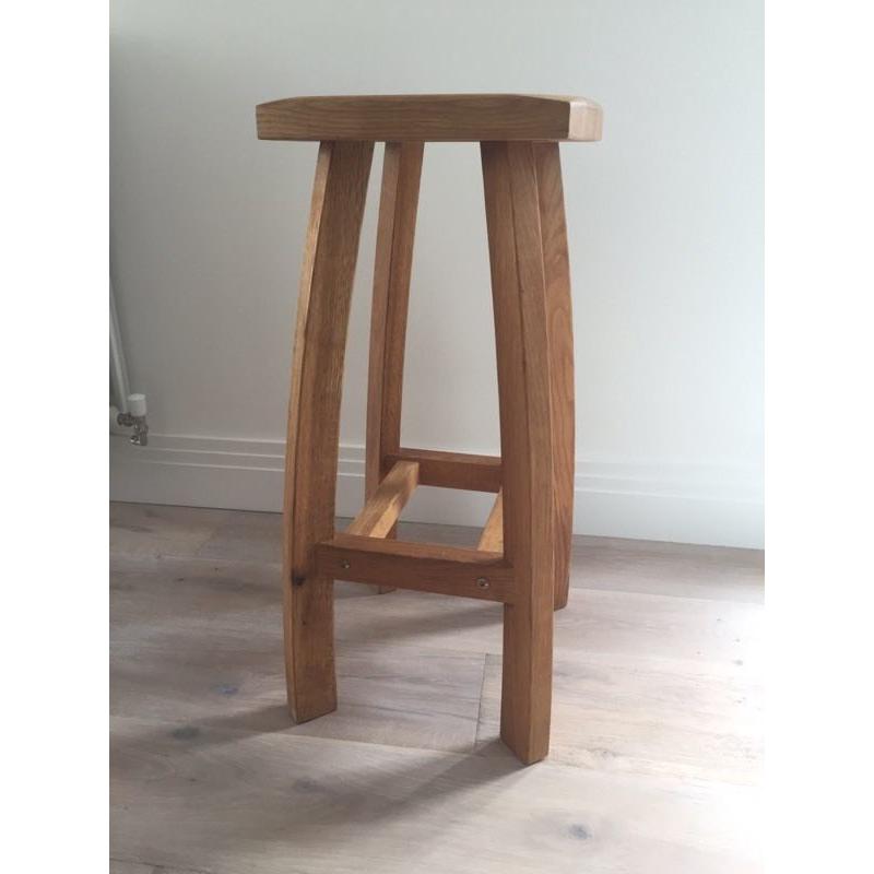 Three oak bar stools