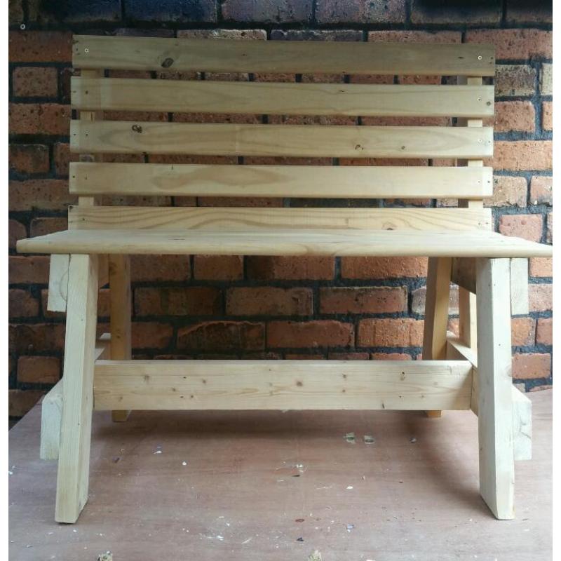 Hand made wooden bench