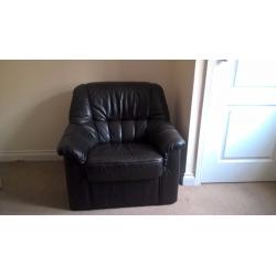 2 seater sofa + armchair - genuine leather black