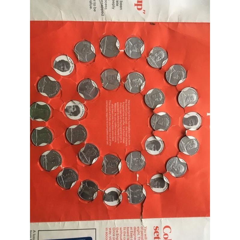 Esso fuel coins 1970 England football team