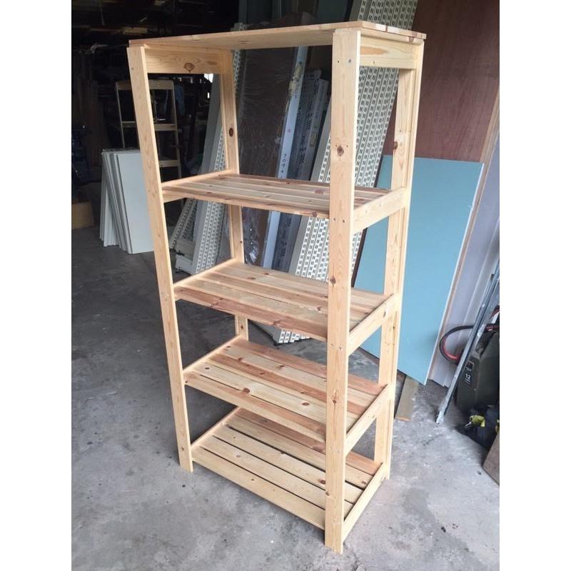 Wooden shelves