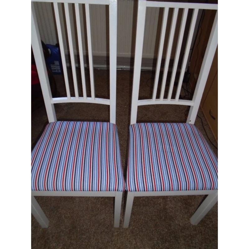 TWO MATCHING SHABBY CHIC CHAIRS FOR SALE.