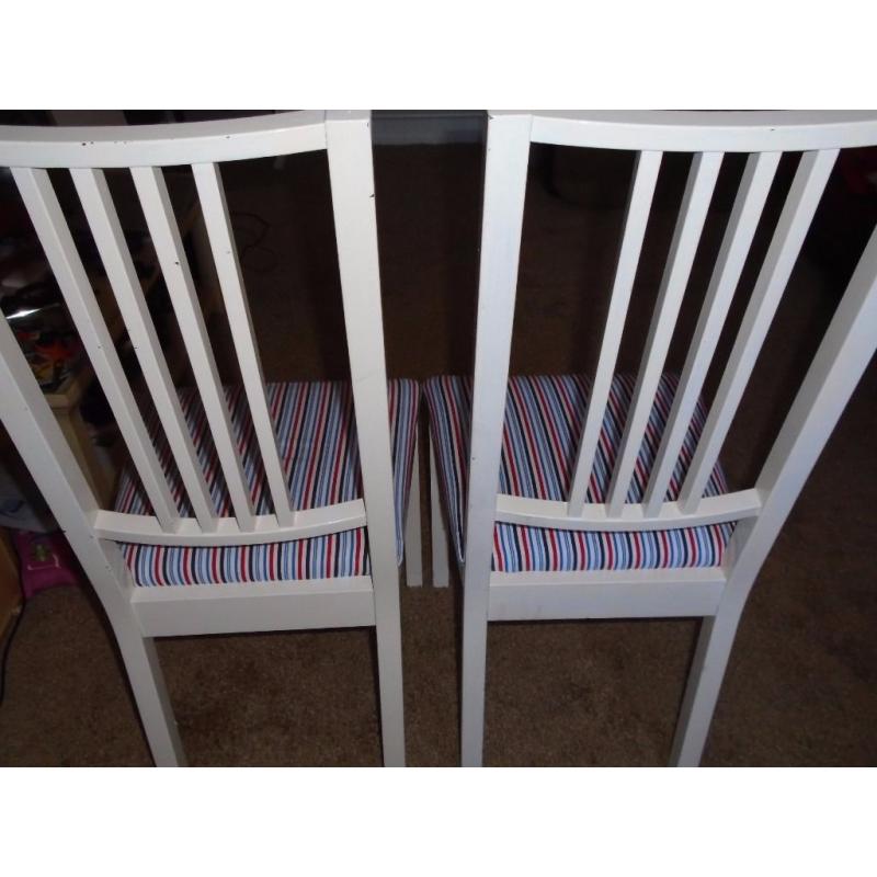 TWO MATCHING SHABBY CHIC CHAIRS FOR SALE.