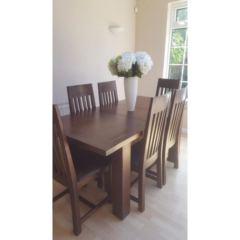 Dining table and 6 chairs, coffee table and sideboard unit