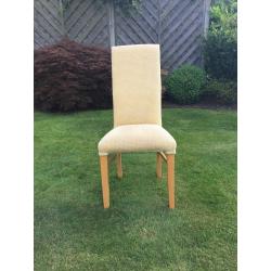 Eight Dining Room Chairs Light Yellow Fire Certificates for each Good Condition 104h x 45w x 46d