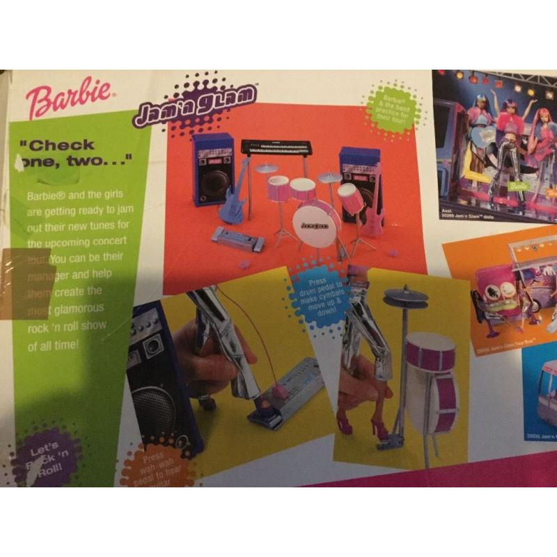 Barbie Jam n Goam Band set - keyboard, drums, guitars - really play music!