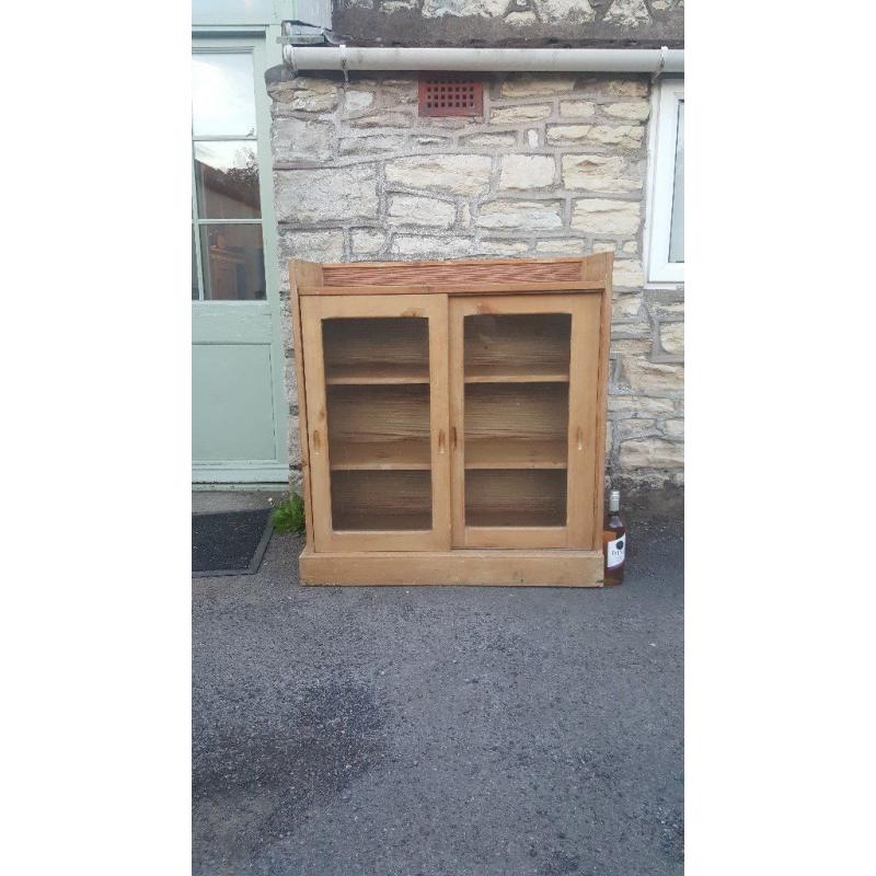 a antique pine display cabinet (free local delivery