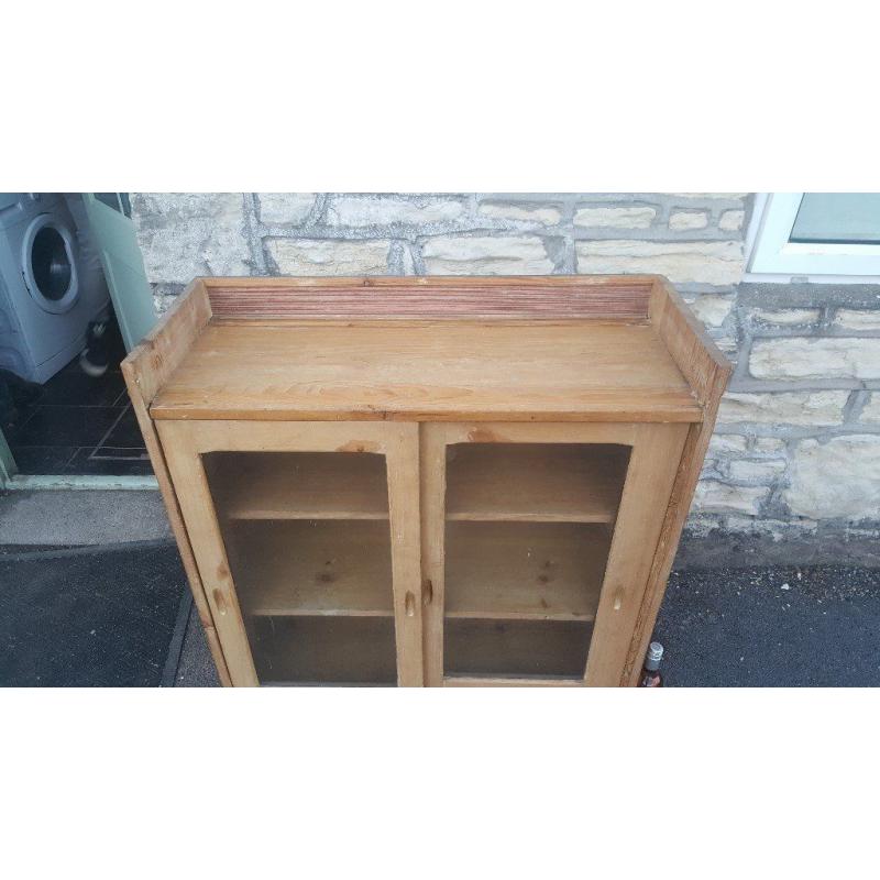 a antique pine display cabinet (free local delivery