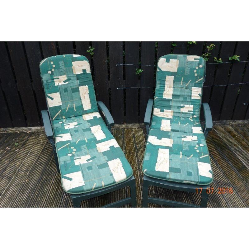 Pair of sun loungers